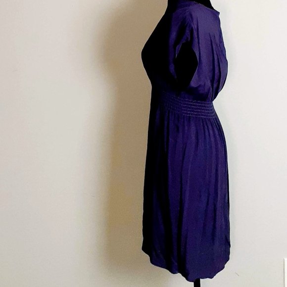 Casual Purple V-Neck Sleeveless Mini Dress Size L - Picture 3 of 4